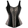 EUgangdiude Corsetti sling in stile cortese per donna Top bustier con zip e lacci Corsetto bustier con motivi floreali taglie forti