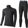 MISSMAO Biancheria Intima Termica Uomo Set, Maglia a Maniche Lunghe e Pantaloni Sportiva Sets per Ciclismo e Lo Allenamento Sci Corsa,Nero,XXL