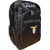 PRESTIGE & DELUXE Zaino scuola Lazio tondo a 3 scomparti chiusura a zip + Astuccio 3 piani completo di cancelleria + portachiave squadra e 10 penne multicolore