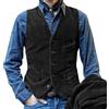 BlissfulAbode Elegante gilet da uomo in velluto a coste vintage senza maniche design per occasioni casual (M nero)
