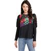 Desigual Camicetta da Donna, Schwarz, XS