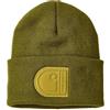 Shop Bikers Berretto Invernale a Maglia con Risvolto, Verde Bronzato Scuro, Taglia Unica, 100% Acrilico, Logo C Ricamato, Originale 100%, Autunno/Inverno