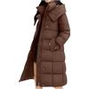 Generico Piumino Donna Invernale con Cappuccio Piumini Elegante Tinta Unita Lungo Curvy Cappotto in Pelliccia Giacca Maniche Lunghe con Tasche in Cotone Cappotti Impermeabile Outdoor Taglie Forti