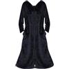 Generisch Pigiama da donna in flanella lunga | Accappatoio da donna con cerniera e cappuccio | Vestaglia invernale con cintura accappatoio invernale morbido cappotto da sauna in pile caldo, Nero , S