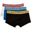 Dirk Bikkembergs Boxer Uomo Bikkembergs Confezione 3 Pezzi Elastico a Vista Parigamba Cotone Elasticizzato Articolo BKK1UTR08TR, Assorted Color Black/Blue/White, XXL