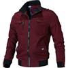 ZDJSWJ Giacca cargo invernale in cotone da uomo Abbigliamento da lavoro multi-tasca a collo alto Giacca antivento Casual Field coat, rosso, L