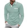 generisch Polo da uomo a maniche lunghe, con tasca sul petto, da golf, da uomo, a maniche lunghe, casual, business, elegante, a maniche lunghe, per il tempo libero, per attività all'aperto, ad asciugatura