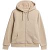 Superdry Giacca con cappuccio da donna con fodera in pelliccia di Teddy, Grigio ciottoli, 50