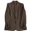 Generico Blazer da Donna Casual Aperto sul Davanti, con Risvolto, Maniche Lunghe, da Ufficio, Formale, Classico, vestibilità Slim, da Lavoro, Due Bottoni, per L'Ufficio Quotidiano, Bianco Crema XXS