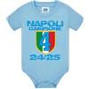 PELUSCIAMO Body Neonato Calcio Napoletano Scudetto Napoli Campioni D'Italia 24/25 4 Scudetti | Personalizzato Con Nome e Numero PS 28161-NAP-09