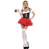 Generic Oktoberfest Abiti da Festa Donna Vestiti Tirolese Tedesco Dirndl Sets Donna Costume Abiti Birra Bavarniano Costumi Dirndl Abito Tradizionale Tedesco Costume Mini Gonna Set (Red, S)