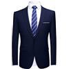 Allthemen Blazer da Uomo Slim Fit Formale Suit Giacca One Button Monopetto Giacca Smart Blazer Blu Navy XXL