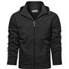 Fulidngzg Giacca Uomo Invernale di Nylon Impermeabile Antivento con Cappuccio M-5XL per Trekking Escursioni Sportiva Giubbotto Primaverile Autunno Softshell Elegante Casual per Moto Lavoro,Nero,5XL
