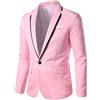 Generic Abito da uomo, giacca da uomo casual da lavoro, giacca da uomo, giacca leggera da uomo, vestibilità regolare, giacca casual da lavoro, giacca da uomo blazer casual da uomo blazer smart casual, rosa, M