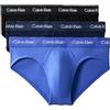 Calvin Klein Hip Brief 3pk 0000u2661 g, 1 X Nero, 1 X Ombra Blu, 1 X Acqua di Cobalto, M