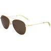 Polaroid PLD 4142/G/S/X 01Q Gold Brown Sunglasses Unisex Metal, Pilot, 60