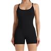 UJEDFHV Tuta Fitness Donna Tuta sportiva da donna senza cuciture, con pantaloncini yoga incrociati sulla schiena, for glutei e, imbottita, for palestra pilates(Black,XS)