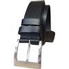 MELONI Cintura artigianale da Uomo in Vera Pelle, larghezza 4 cm, Fibbia Zincata, Doppio Passante, Elegante Casual, Made in Italy (Nero, 115 cm/Taglia EU 48-50)