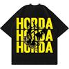 HORDA T-Shirt Unisex, 100% Cotone, Design X3, Boxy Fit, Nero (IT, Testo, L, XL, Regular, Corto)
