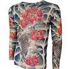 SHINA Tattoo Maglietta a Maniche Lunghe da Uomo Elastica Adatta per Sport e Fitness Regolabile - Multicolore - Taglia Unica