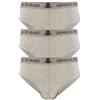 Armata di mare 3 Slip Mutande da Uomo Cotone Elasticizzato con Elastico Esterno a Vista e Scritta Bianco Nero Grigio Blu (5/L, Grigio)