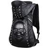 nice--buy Zaino con cappuccio e borchie, stile punk, stile gotico, con teschio 3D, in pelle PU, borsa a tracolla per computer portatile