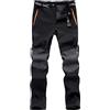 TDEOK Pantaloni da trekking da uomo, imbottiti, impermeabili, softshell di alta qualità, antivento, traspiranti, da lavoro, invernali, da trekking, con fodera termica, Nero , M