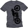 MAKAYA T-Shirt Uomo - Magliette Motociclisti CB 500 - Vintage Cafe Racer Blu M