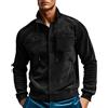 Caxndycing Giacca college da uomo Varsity, giacca da college, giacca da baseball vintage, senza cappuccio, giacca per le mezze stagioni, con coulisse, colletto alto, giacca da aviatore con tasca, Nero