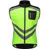 LINGKY Gilet Da Ciclismo Da Uomo, Leggera Traspirante Senza Maniche Cappotto Biciclette Gilet Antivento, Zip Integrale Giacca Da Corsa/MTB Riflettente Leggera (3XL,ML001Verde)