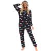 MJGkhiy Pigiama Donna Intero Invernale Divertente con Cappuccio Pigiamone Intero in Pile Tuta Intera Monopezzo Manica Lunga Morbido Abbigliamento da Notte Set Pigiami Lunghi Sleepwear per Tutte