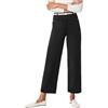 Generisch 2026 Pantaloni in twill a gamba larga e gamba larga taglie forti, gamba larga, pantaloni a crop, jeans capri elasticizzati, pantaloni alla caviglia in denim da donna, Nero , 4XL