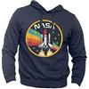 Generico Felpa NASA Vintage Cappuccio e Tasca Centrale Logo Fronte Missione Space Shuttle - National Aeronautics Space Administration vestibilità Italiana (Blu, L)