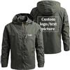 YILDEX Logo Personalizzato Uomo Giacche Windbreaker Capispalla Cappotto Impermeabile Personalizzato Army Green,X-Large