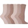 IOMI - 6 paia donna morbidi senza elastico calzini diabetici per la circolazione in 7 colori, Beige, 37-42 eur