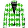 Generisch Giacca da uomo a blocchi di colori rombo stampa abito giacca Oktoberfest slim fit giacca abbigliamento sportivo blazer business matrimonio giacca festa festa, verde chiaro, XL