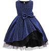 Generic Abito a gradini senza maniche con orlo a sirena per ragazze, ideale per spettacoli estivi e feste, Blu, 3-4 Anni