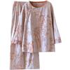 PRINCESS BRIDE Doppio lato jacquard cotone giapponese kimono pigiama retrò pigiama set loungewear morbido pigiameria per le donne, Beige, L