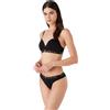 Emporio Armani Underwear Women's 2-Pack Iconic Microfiber Brazilian Brief, Slip da Donna, Black,