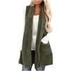 Generico Gilet Donna In Pile Smanicato Invernale Caldo Da Fleece Senza Maniche Lungo Pelliccia Casual Giubbotto Leggero Cappotto Canottiere Maglia