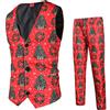 NaLatia Blazer di natalizio Gilet da Abito Uomo 2 Pezzi Completo Uomo Gilet Pantaloni Elegante Slim Fit Cerimonia Nuziale Formale Matrimonio Suit Slim Fit Dinner Tuxedo Abiti per