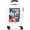 Pepe Jeans Valigia digitale da cabina bianca 40 x 55 x 20 cm rigida ABS chiusura TSA integrata 38,4 2 kg 4 ruote doppie bagaglio a mano