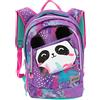 Go Pop - Zaino Estensibile Pandastic - 3 Grafiche Frontali Intercambiabili e Pop-Up, 3 Scomparti con cerniera, Schienale e Spallacci Imbottiti, adatto alla scuola primaria, 31 l x43 h x17,5 p cm