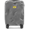 CRASH BAGGAGE Stripe Cabin | Trolley Rigido Bagaglio a Mano (55x40x22 cm) Design Italiano 36 L Capacità 4 ruote girevoli 100% in Policarbonato Chiusura a combinazione Smoke Grey (S)