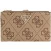 GUESS portafoglio Laurel II SLG Double Zip Organizer Latte Logo/Brown marrone chiaro