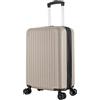 R.Leone Valigia 55x35x25 cm Trolley Bagaglio a mano 4 Ruote in ABS Air Asia, Air France, Ita airways, KLM, EasyJet, Ryanair 318 (Oro, Valigia 55x35x25 cm)