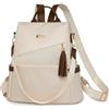 CLSSLVVBN Zaino convertibile per laptop da donna, capacità bagaglio a mano per insegnanti. per università, lavoro, assistenza infermieristica, tempo libero, Beige