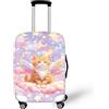 Coloranimal Copertura per bagagli per scuolabus, accessori trolley, custodia protettiva per valigia, taglia 18-32, Angolo del gatto, M (22-25 cover), Set Bagagli