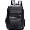 KiBcsLic Zaino in Pelle PU per Laptop con Tasche per Uomo, Borsa Da Viaggio Versatile, Nero