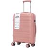 R.Leone Valigia da 1 Fino a Set 3 Bagaglio a mano 55x40x20 Ryanair, Medio, Grande Ultra Strong Antiurto Trolley leggero 8 ruote Polipropilene 9180 (Rosa, M Valigia Media)